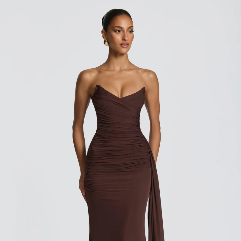 The Ashika Gown — Plum Brown