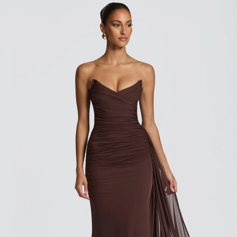 The Ashika Gown — Plum Brown