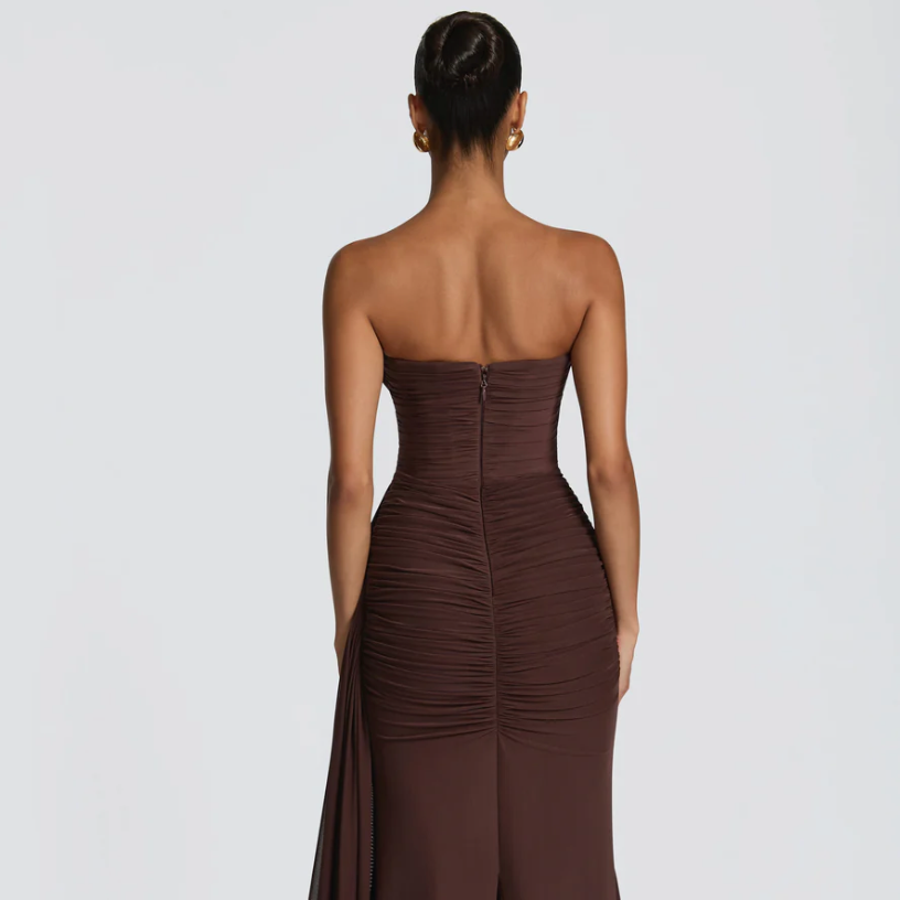The Ashika Gown — Plum Brown
